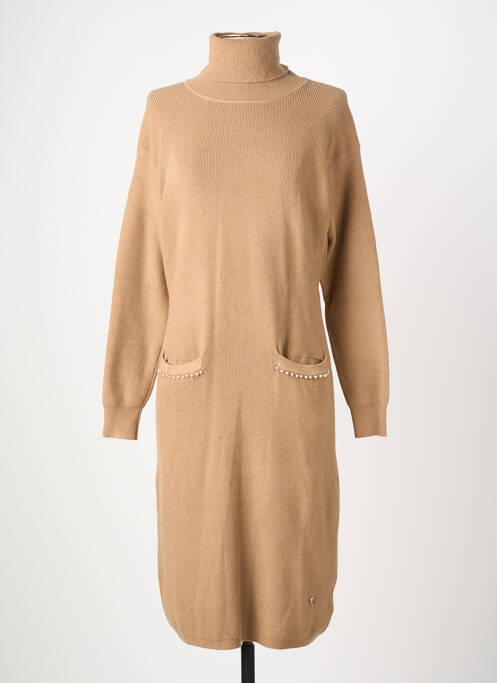 Robe pull stretch manches longues beige SARAH CHOLE femme