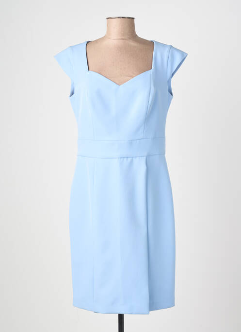 Robe courte fermeture zippée au dos manches courtes bleu FRACOMINA femme