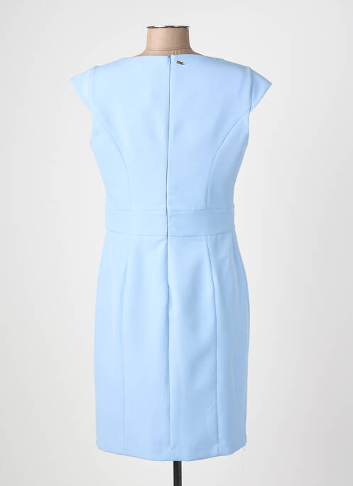 Robe courte fermeture zippée au dos manches courtes bleu FRACOMINA femme