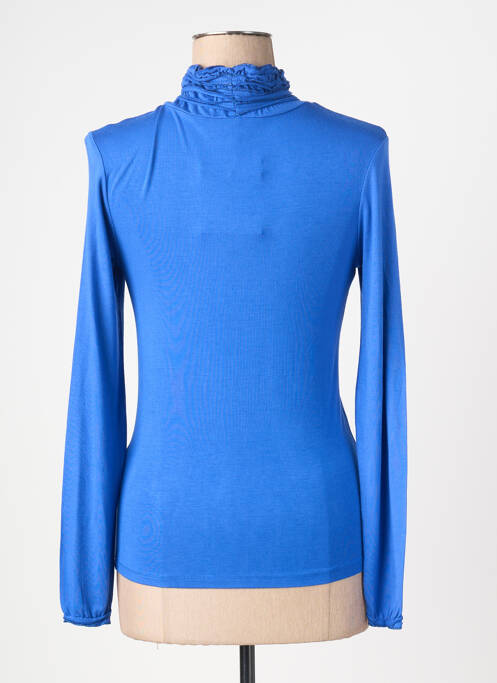 Sous-pull stretch manches longues bleu FRACOMINA femme