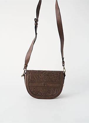 Sac coutures renforcées forme rectangulaire marron SURKANA femme