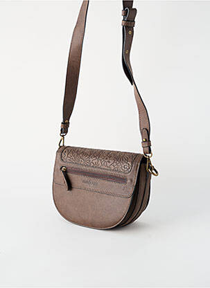 Sac coutures renforcées forme rectangulaire marron SURKANA femme