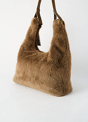 Sac fermeture zippée forme rectangulaire marron SURKANA femme