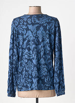 T-shirt imprimé fantaisie manches longues bleu SIGNATURE femme