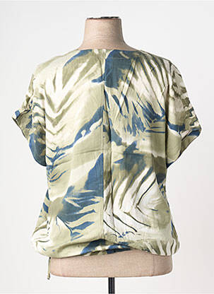 Blouse tissage popeline manches courtes vert MONA LISA femme
