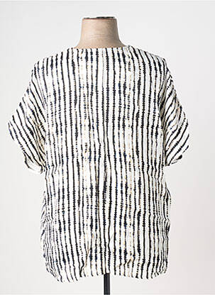 Blouse tissage crêpe manches courtes beige CISO femme