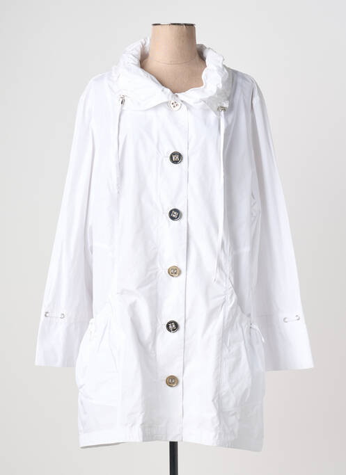 Imperméable manches longues sans capuche blanc KJBRAND femme