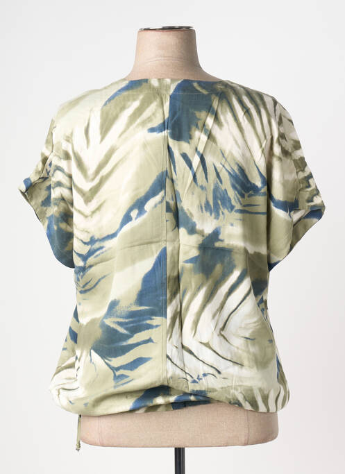 Blouse tissage popeline manches courtes vert MONA LISA femme