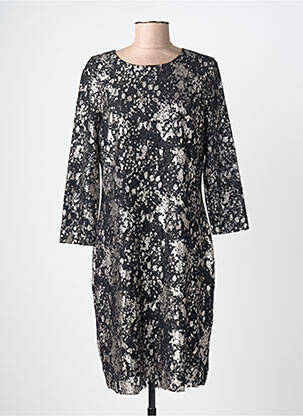 Robe mi-longue manches longues manches longues noir EVA KAYAN femme