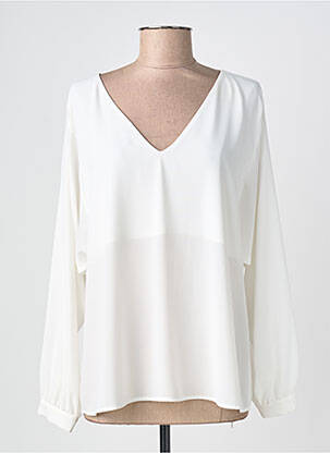 Blouse fermeture boutonnée au dos manches longues blanc IMPERIAL femme