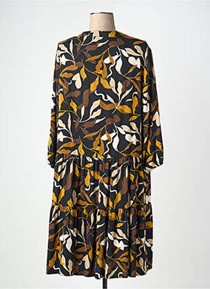 Robe mi-longue imprimé fantaisie manches longues noir BETTY BARCLAY femme