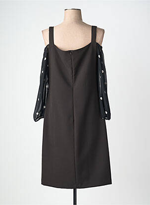 Robe mi-longue manches longues manches longues noir FUEGO WOMAN femme