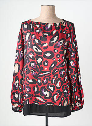 Blouse col rond manches longues rouge EDAS femme