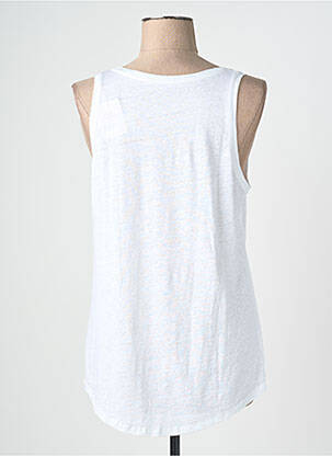 Top imprimé fantaisie fines bretelles blanc MAJESTIC FILATURES femme