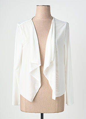 Gilet manches longues col v blanc INDIES femme