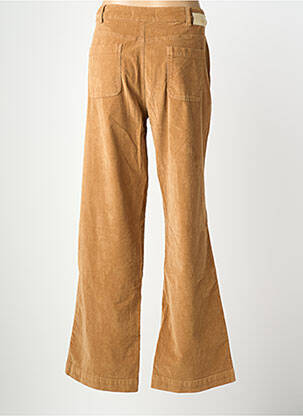 Pantalon flare fermeture zippée sous rabat boutonné beige EVA KAYAN femme