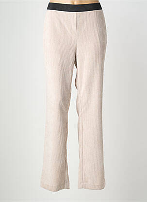 Pantalon droit taille élastique beige DEVERNOIS femme