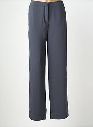 Pantalon droit fermeture zippée sous rabat avec crochet gris IMPAQT femme