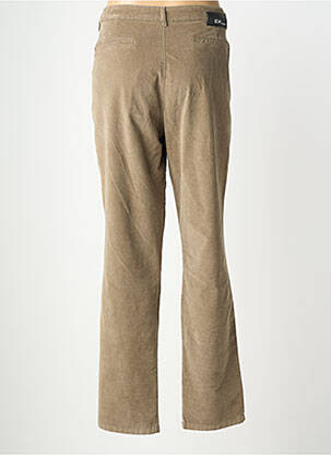 Pantalon droit fermeture zippée sous rabat boutonné beige EVA KAYAN femme