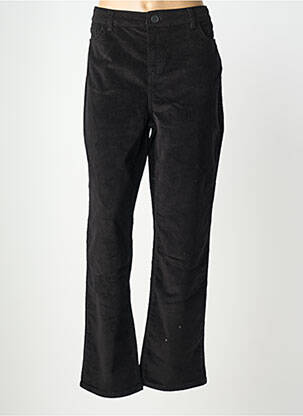 Pantalon droit fermeture zippée sous rabat boutonné noir DOLCEZZA femme