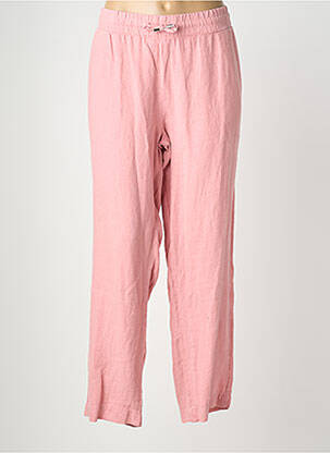 Pantalon droit taille élastique rose DOLCEZZA femme
