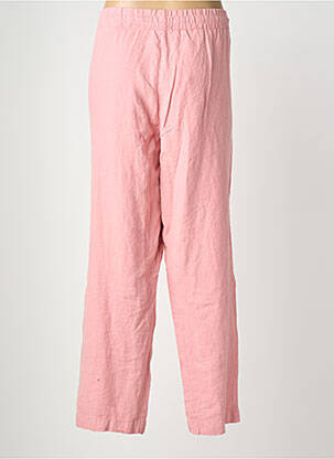 Pantalon droit taille élastique rose DOLCEZZA femme