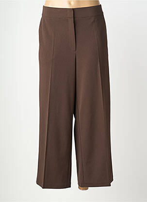 Pantalon droit fermeture zippée sous rabat boutonné marron BETTY BARCLAY femme