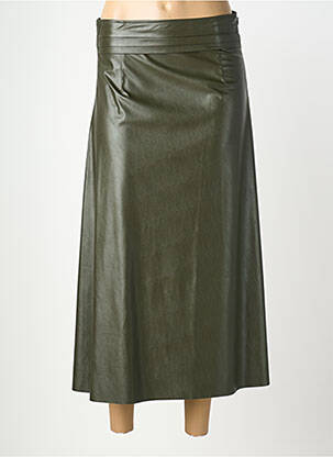 Jupe longue fermeture zip latéral vert LO femme