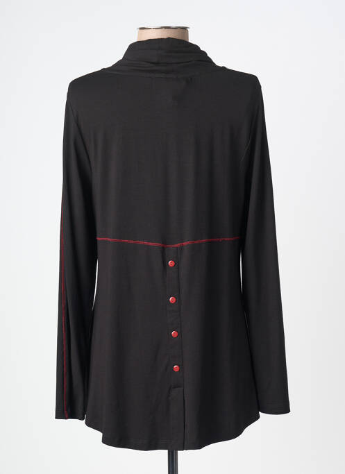 Top imprimé fantaisie manches longues noir DOLCEZZA femme