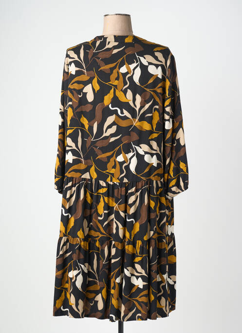 Robe mi-longue imprimé fantaisie manches longues noir BETTY BARCLAY femme