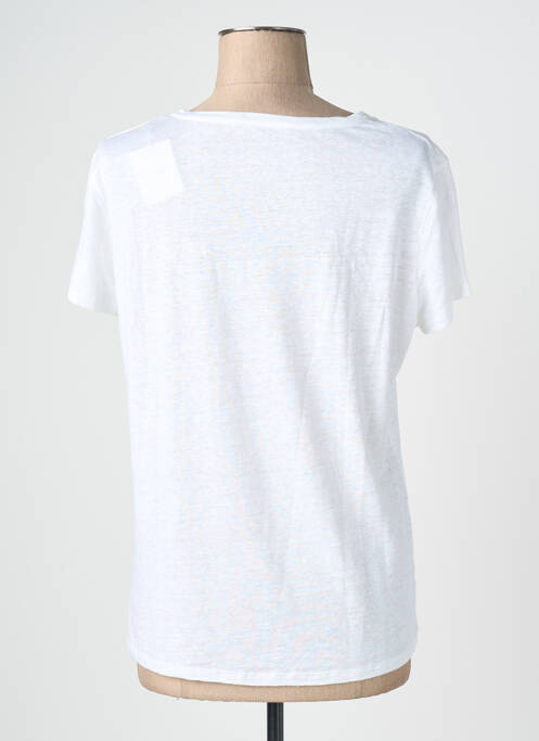 T-shirt imprimé fantaisie manches courtes blanc MAJESTIC FILATURES femme