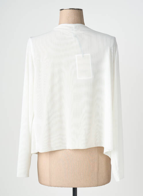 Gilet manches longues col v blanc INDIES femme