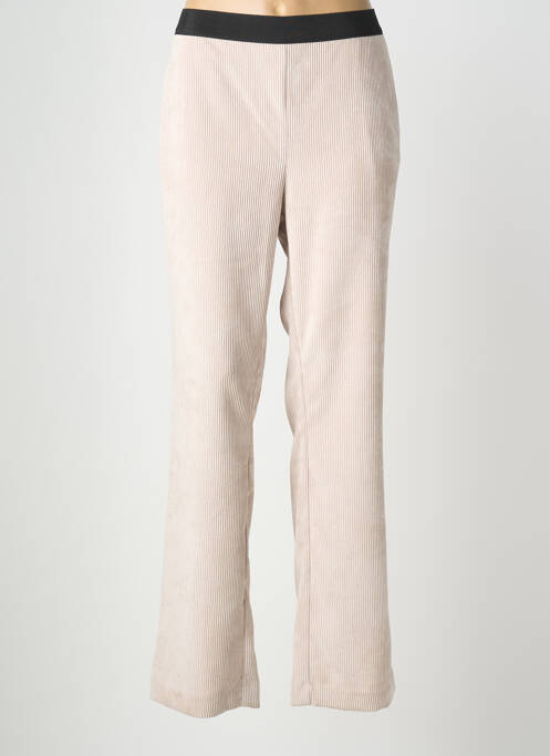 Pantalon droit taille élastique beige DEVERNOIS femme