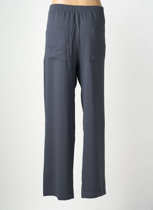 Pantalon droit fermeture zippée sous rabat avec crochet gris IMPAQT femme