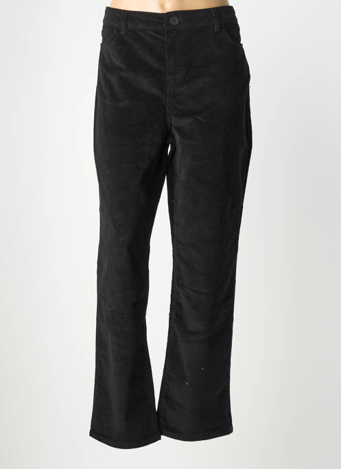 Pantalon droit fermeture zippée sous rabat boutonné noir DOLCEZZA femme