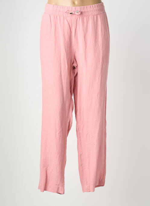 Pantalon droit taille élastique rose DOLCEZZA femme