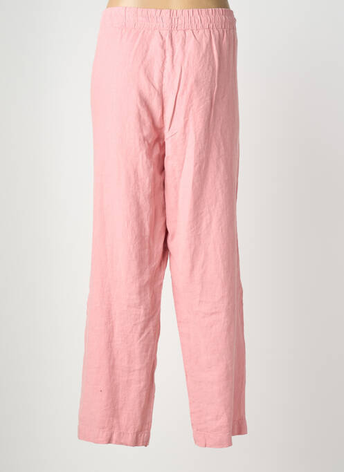 Pantalon droit taille élastique rose DOLCEZZA femme