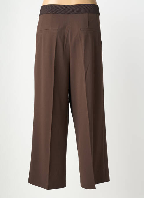 Pantalon droit fermeture zippée sous rabat boutonné marron BETTY BARCLAY femme