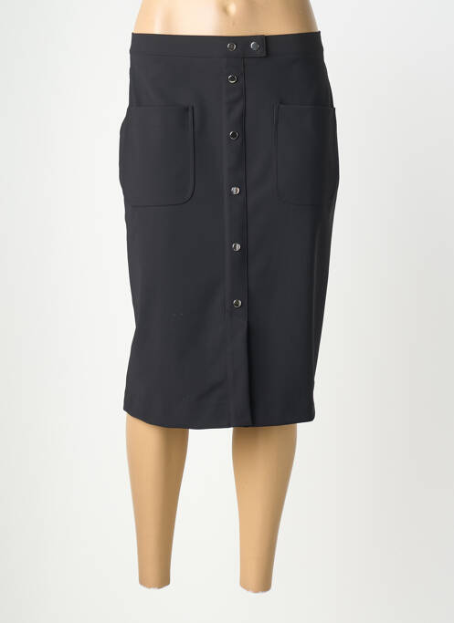 Jupe mi-longue coupe droite noir INDIES femme