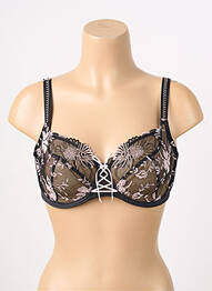 Soutien-gorge effet matière satinée haut soutien-gorge emboitant noir EMPREINTE femme