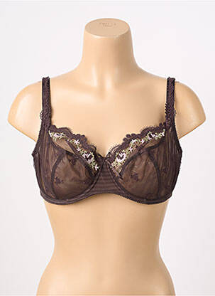 Soutien-gorge effet matière satinée haut soutien-gorge emboitant marron EMPREINTE femme