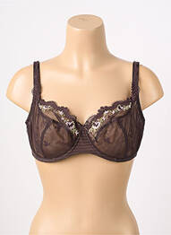 Soutien-gorge effet matière satinée haut soutien-gorge emboitant marron EMPREINTE femme