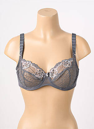 Soutien-gorge effet matière satinée haut soutien-gorge emboitant gris EMPREINTE femme