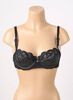 Soutien-gorge effet matière satinée haut soutien-gorge balconnet noir LISE CHARMEL femme