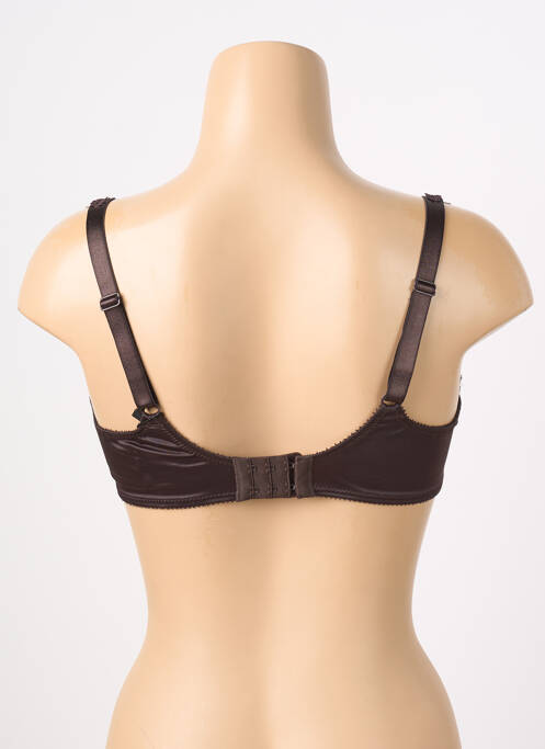 Soutien-gorge effet matière satinée haut soutien-gorge emboitant marron EMPREINTE femme