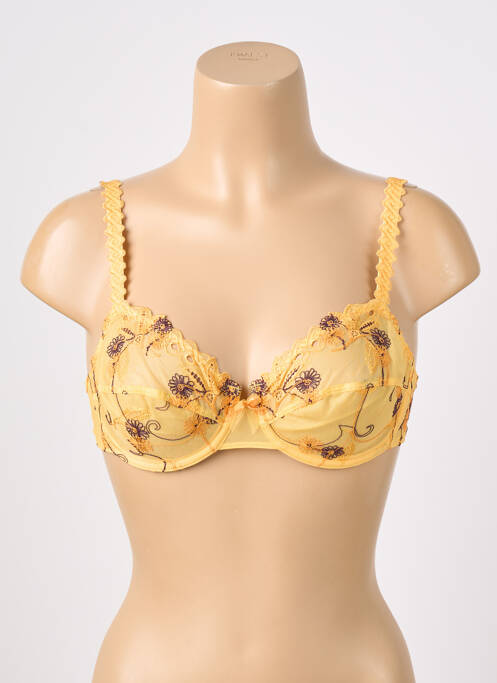 Soutien-gorge légère et transparente haut soutien-gorge emboitant jaune BARBARA femme