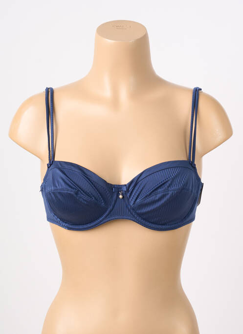 Soutien-gorge effet matière satinée haut soutien-gorge balconnet bleu MARIE JO femme