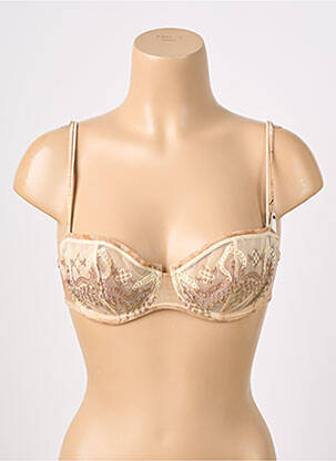 Soutien-gorge effet matière satinée haut soutien-gorge balconnet beige CHANTELLE femme