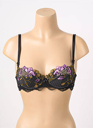 Soutien-gorge effet matière satinée haut soutien-gorge balconnet noir LISE CHARMEL femme
