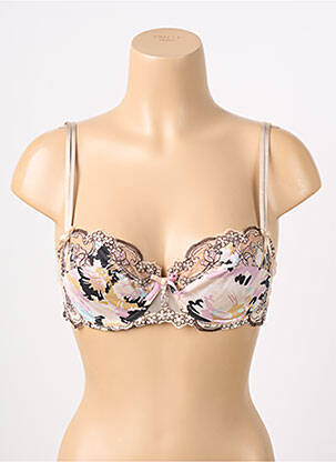 Soutien-gorge effet matière satinée haut soutien-gorge balconnet beige LISE CHARMEL femme